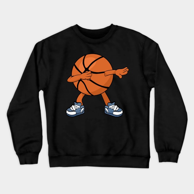 Dabbing Basketball Ball Kids Boys Dab Dance Crewneck Sweatshirt by levitskydelicia